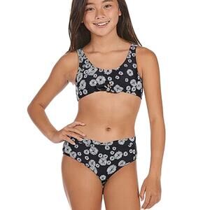 Raisins Big Girls 2-Piece Las Flores Shorebreak Bikini Swimsuit Set Size 14